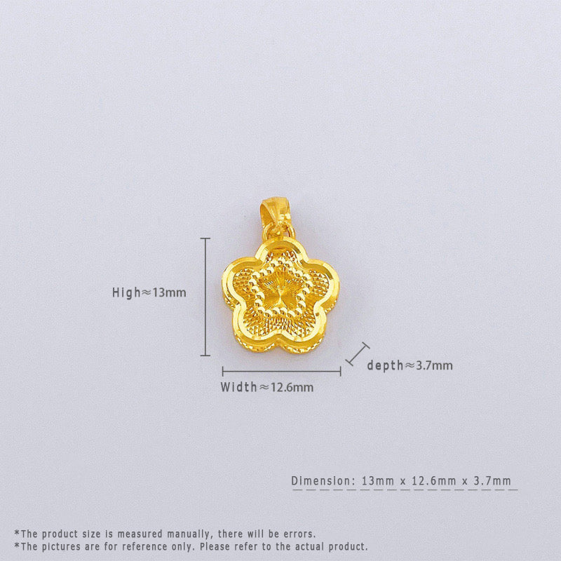 24K Pure Gold Pendant-Cherry blossom