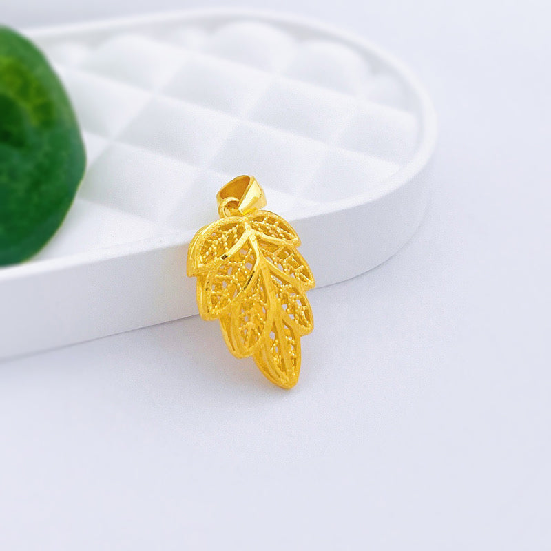 24K Pure Gold Pendant - Beautiful leaf