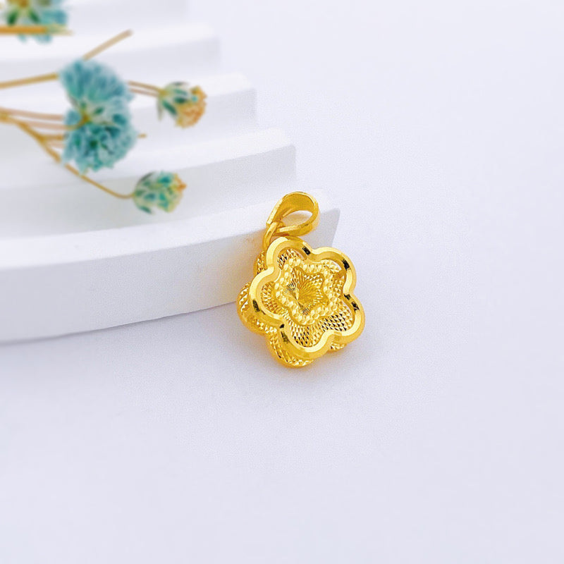 24K Pure Gold Pendant-Cherry blossom