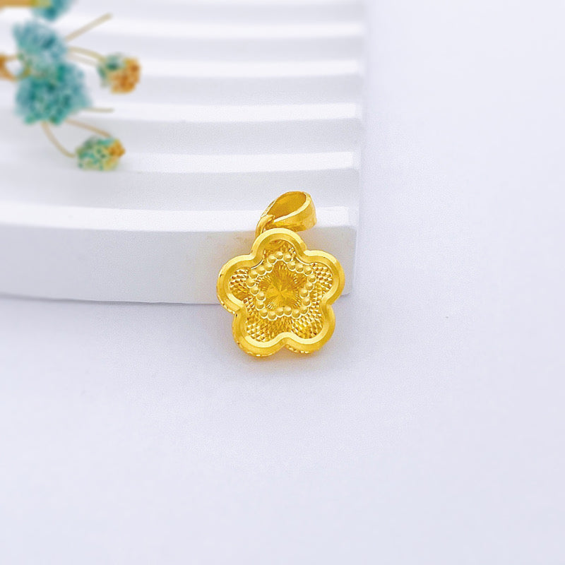 24K Pure Gold Pendant-Cherry blossom