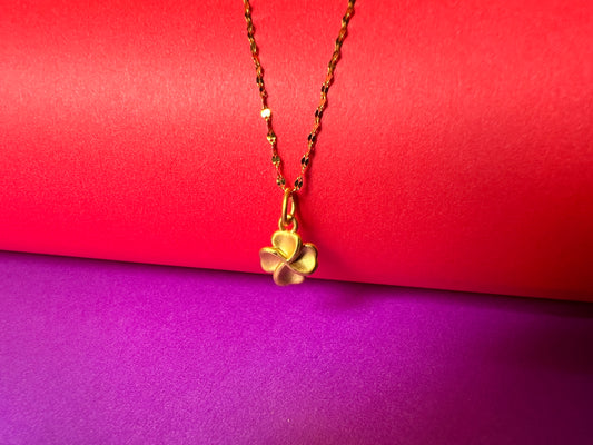 24K Pure Gold Pendant - Lucky Clover