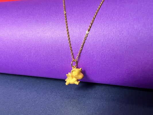 24K Pure Gold Pendant- Flying Unicorn