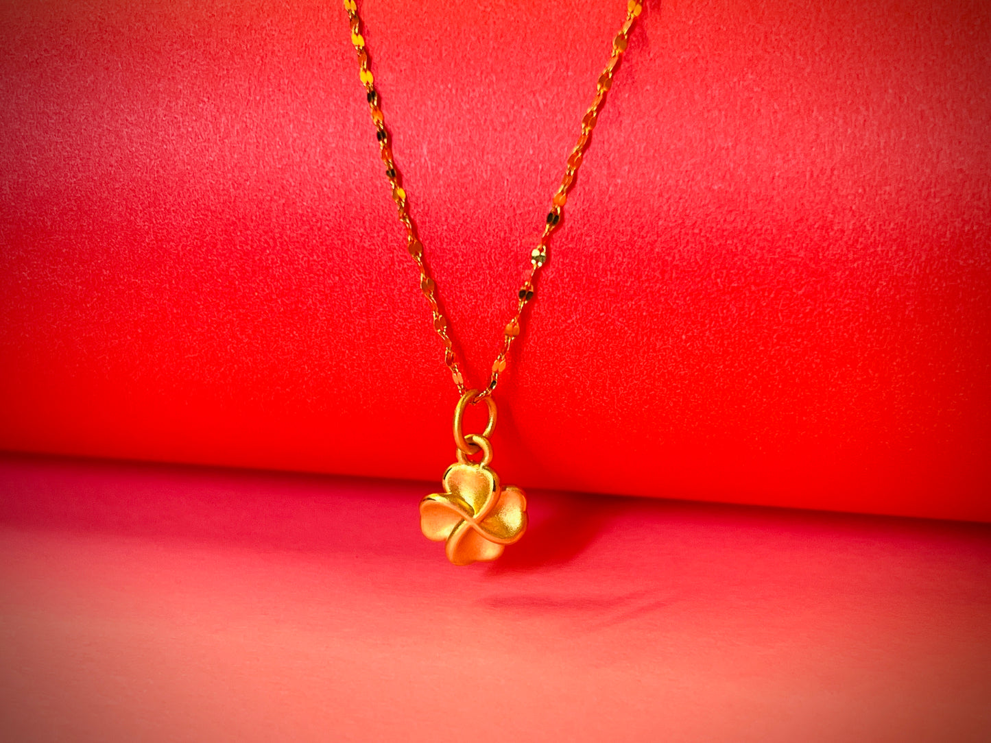 24K Pure Gold Pendant - Lucky Clover