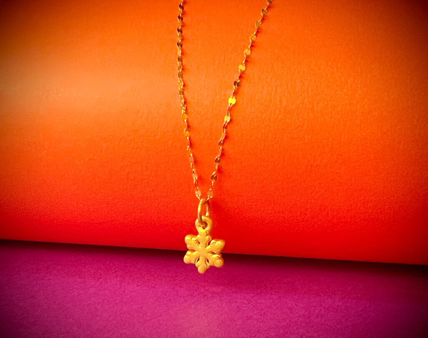 24K Pure Gold Pendant - Snowflake