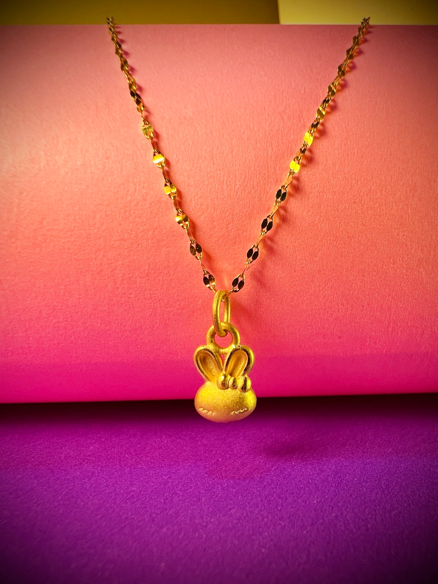 24K Pure Gold Pendant - Bunny Beauty