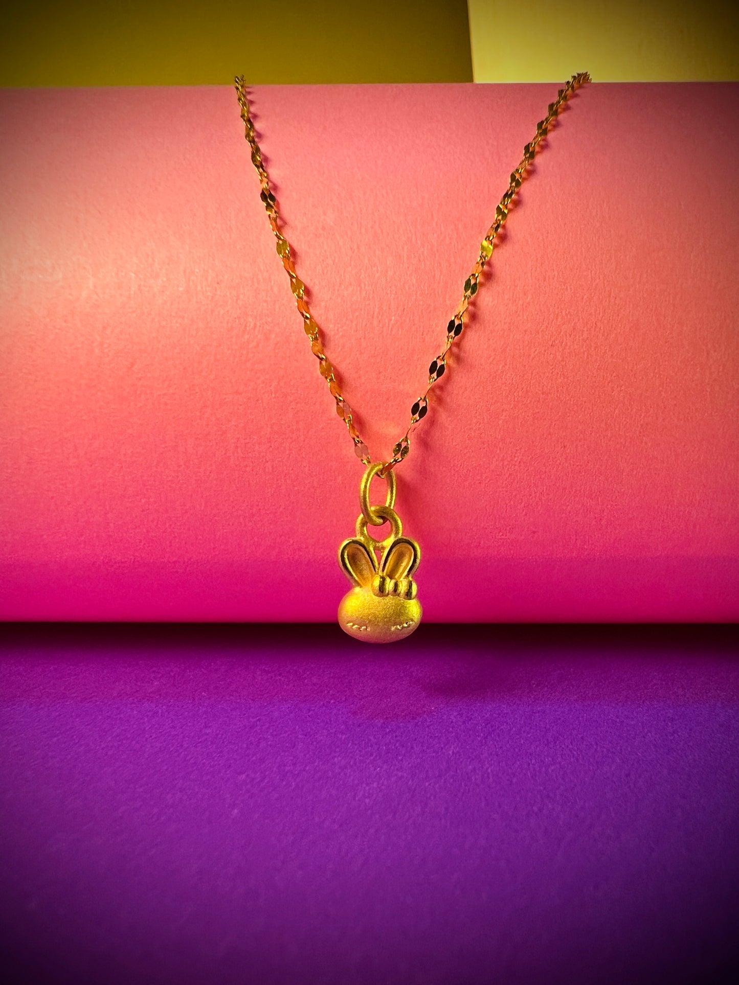 24K Pure Gold Pendant - Bunny Beauty