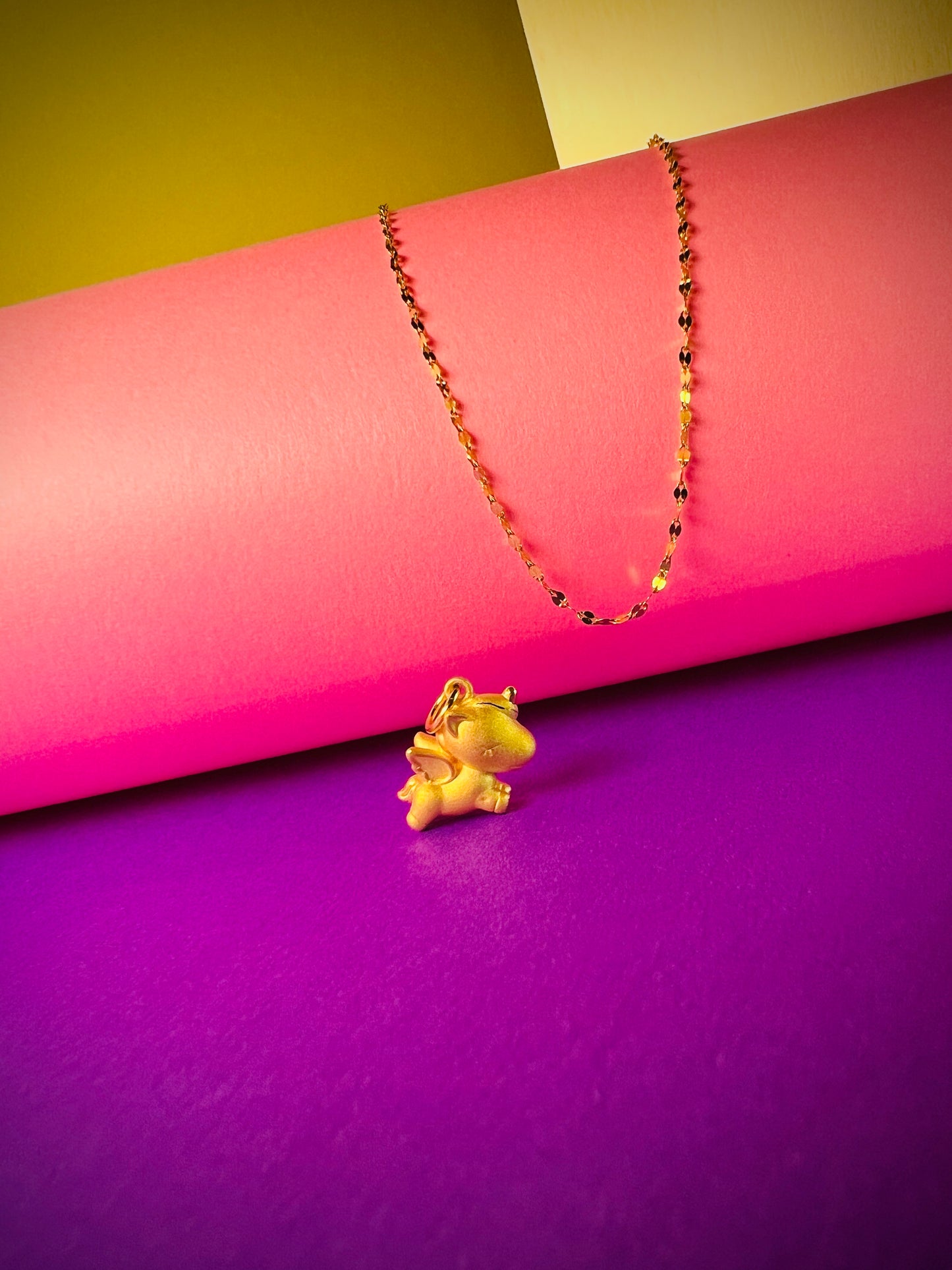 24K Pure Gold Pendant- Flying Unicorn