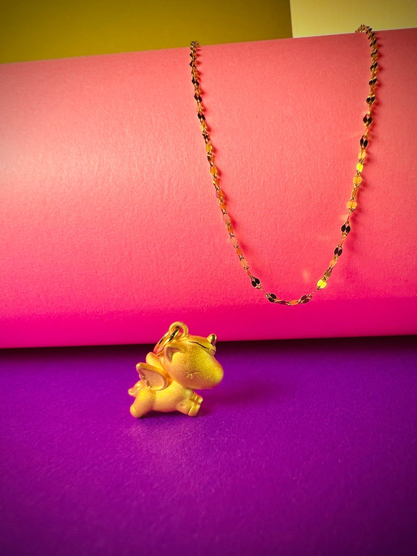 24K Pure Gold Pendant- Flying Unicorn