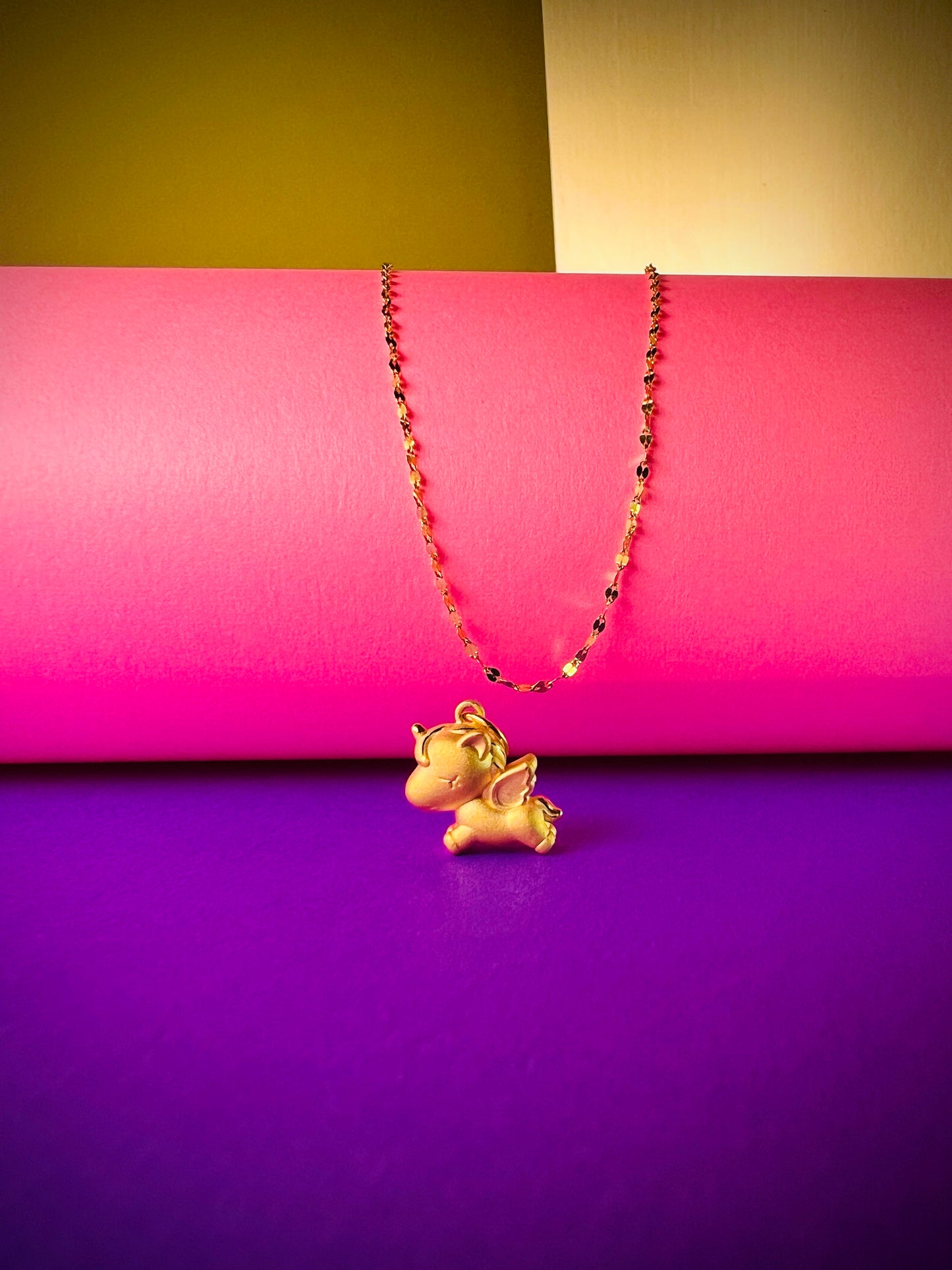 24K Pure Gold Pendant- Flying Unicorn