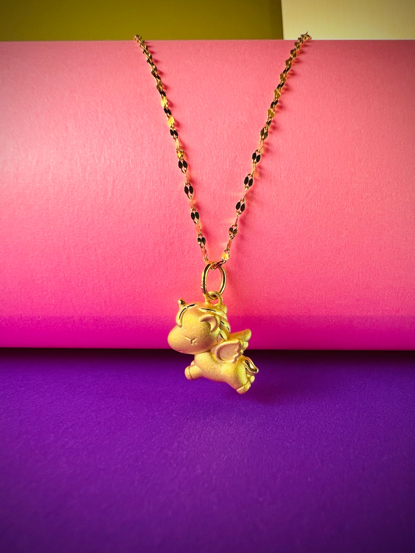 24K Pure Gold Pendant- Flying Unicorn